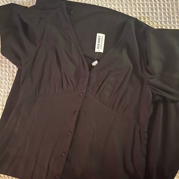 Brand New with Tags Old Navy Black Button-Down Crepe Midi Dress - Picture 1 of 3